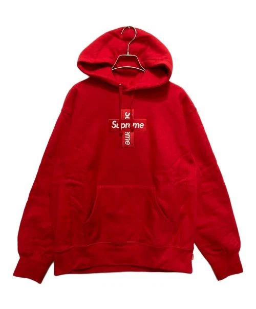 Sweat à capuche homme Supreme Box Logo rouge coton poche kangourou