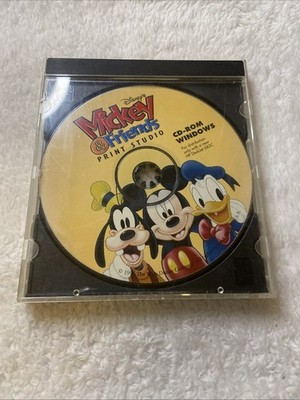 Mickey Print Studio PC CD ROM VTG Disney Windows 1996 Disc Only