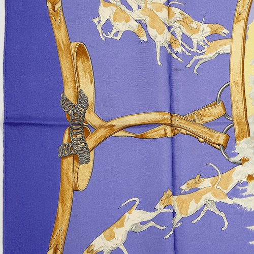 Hermes Scarf LE BIEN ALLER Vintage Silk Carre Foulard JEAN DE FOUGEROLLE 90cm - Picture 7 of 7