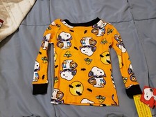 Halloween Peanuts Snoopy Orange Cotton Pajama Top Infants Baby Size 18M NWT