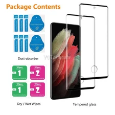 For Samsung Galaxy S21/Plus/Ultra 5G Tempered Glass Screen Protector Full Cover
