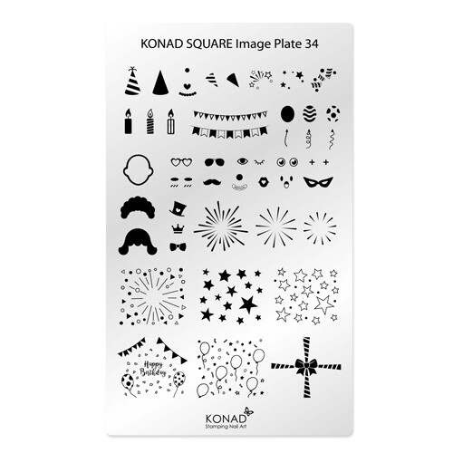 Konad Stamping Nail Art quadratische Bildplatte 34 - Bild 1 von 1