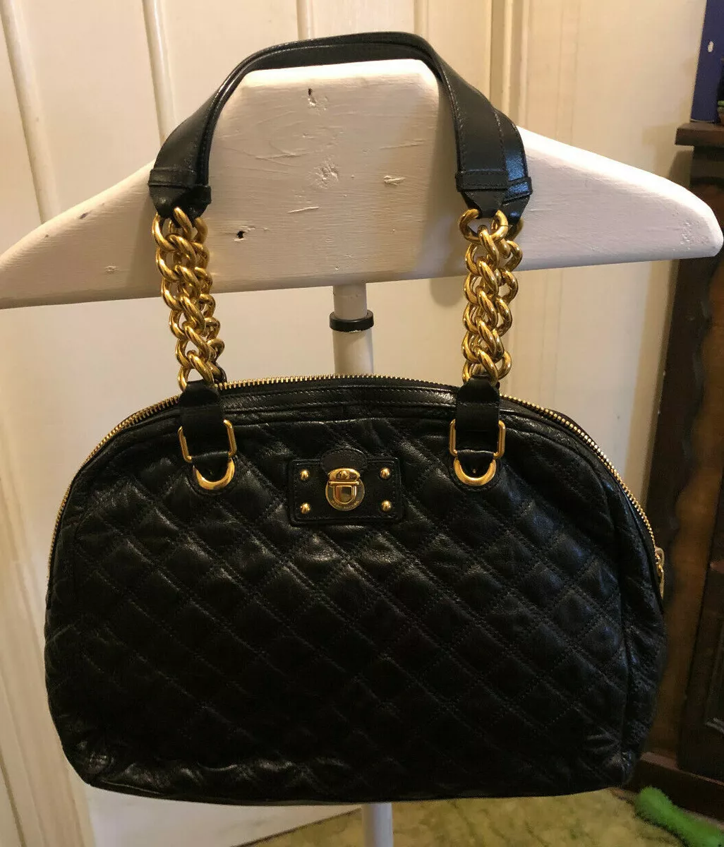 MARC JACOBS COLLECTION BLACK LEATHER PATCHWORK QUILT BAG ITALY RETAIL 1 295