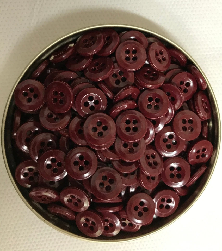 4 Hole MAROON Buttons Used in Sewing, Tailoring, Shirts, Tshirts, Dress - Image 2 of 3