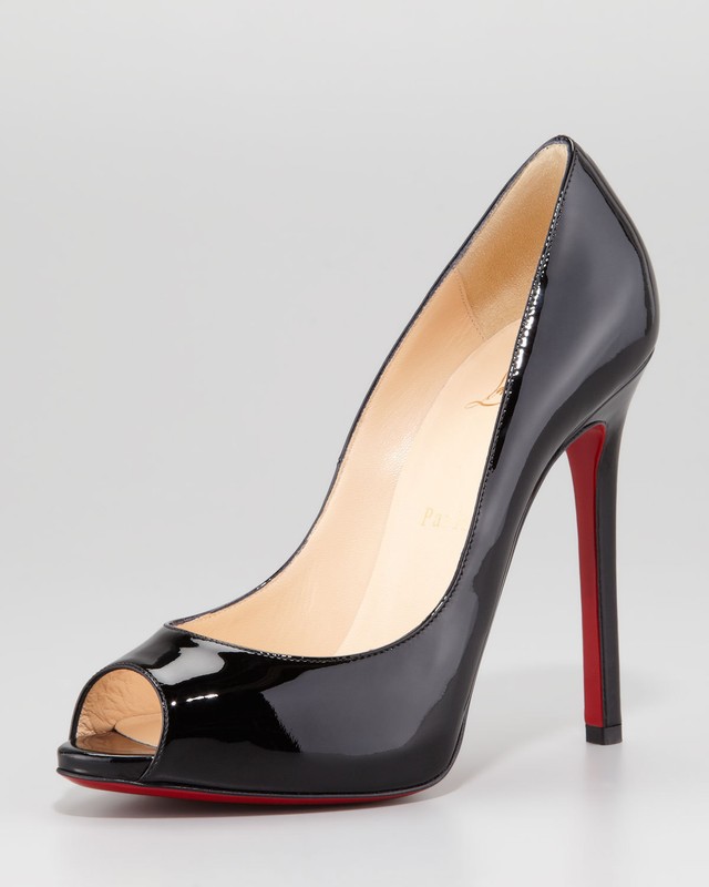 100% AUTHENTIC NEW WOMEN LOUBOUTIN FLO 120 PATENT BLACK HEELS/PUMPS US 10.5