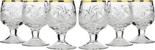 Neman WG5290G-X, 1.7 Oz. Crystal Cut Sherry Glasses with Short Stem, Set of 6