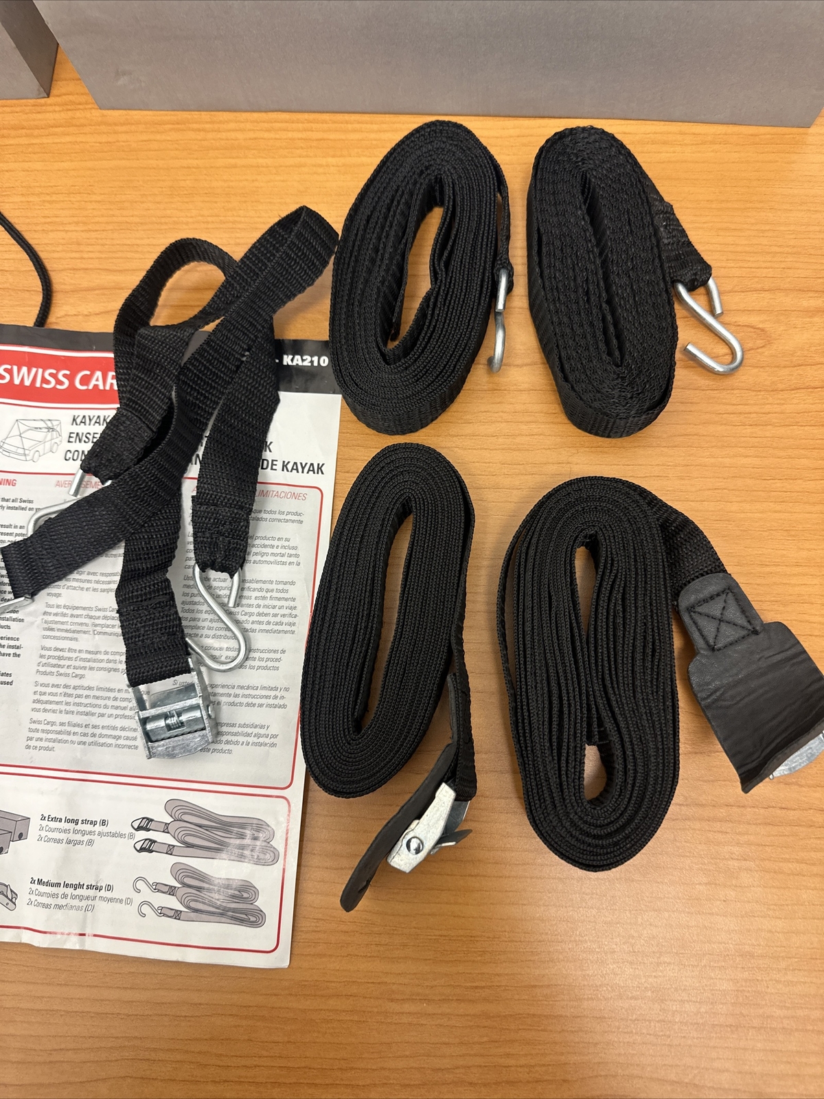 Swiss Cargo Kayak Foam Carrier Kit, Top Of Car Straps, Bag And Pads Tie