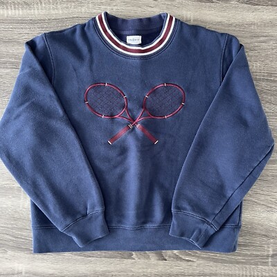 Tory Burch Crewneck Sweatshirt Tory Sport Tennis Racquets Blue Size Small