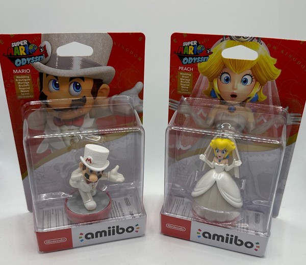Nintendo Amiibo Super Mario + Peach Odyssey Figur # Braut + BräUtigam # Neu&Ovp✅-image