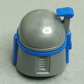 LEGO 21922pb01 Flat Silver Head SW Mandalorian Helmet Jango Pattern Qty 1