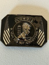 Pow Mia You Are Not Forgotten Vietnam War Missing Veterans Belt Buckle