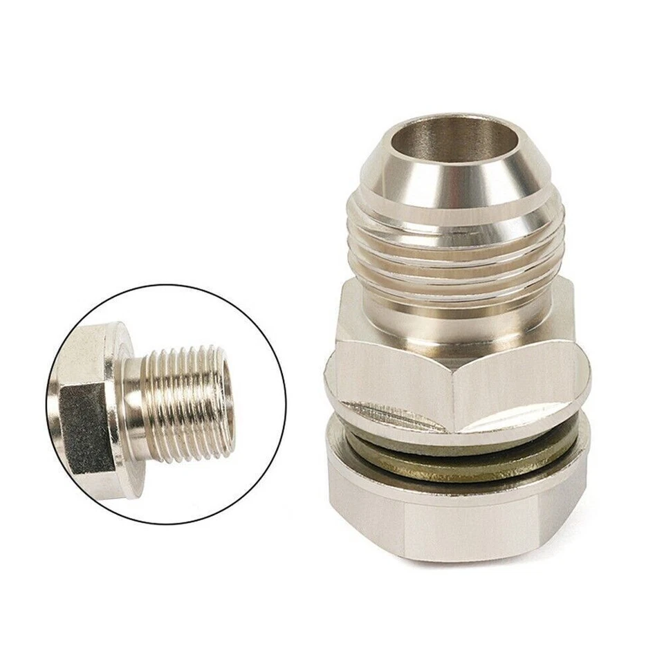 1X AN10 10AN M18x1.5 Car Turbo Oil Pan / Oil sump Return Drain Adapter & Fitting Foto 3 de 4