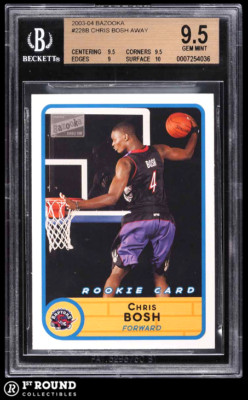 Chris Bosh RC BGS 9.5: 2003-04 Bazooka Rookie Card Away Parallel #228B POP 2
