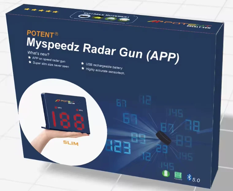 Myspeedz Baseball Training Speed Radar Gun 2.0 with App Support Digital Display - Image 3 of 3