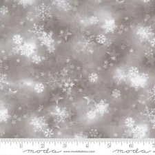 Moda Blizzard Blues Moonbeam  100% Quilt Cotton 45 " Gray with Snowflakes BTY