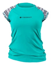 Akona Short Sleeve Women's Rash Guard Scuba Diving, Snorkeling, Teal