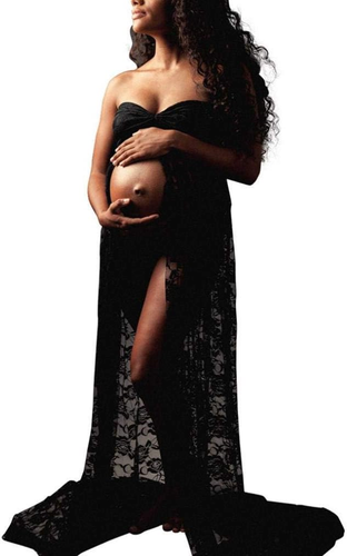 Donna Vestiti Premaman Estate Abiti Eleganti Incinte Abito in Pizzo Fotografia P