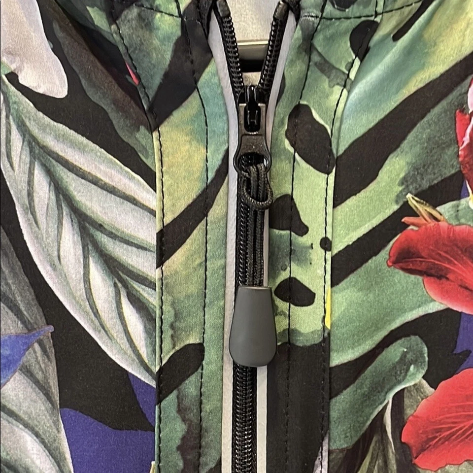 C&C California Women's Size L Multicolor Tropical Lightweight Bomber Jacket - Image 4 of 4