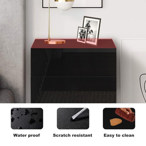 High Gloss LED Bedside Tables Cabinets 3 Drawers Nightstand Bedroom White Black - Picture 58 of 125