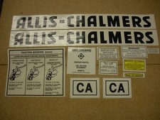 Allis Chalmers Model CA Tractor Decal Set Black - White Outlines FREE SHIPPING
