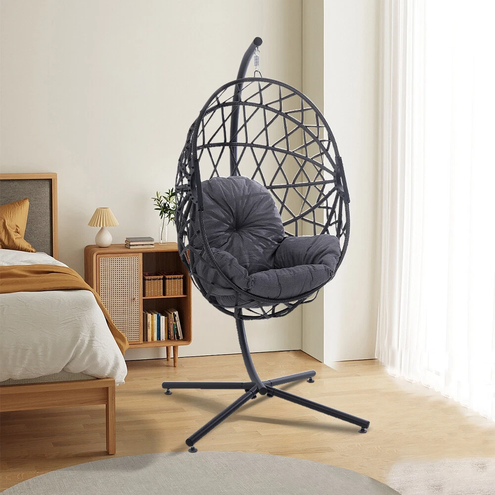 Garden Folding Cocoon Egg Swing Chair Rattan Hanging Basket