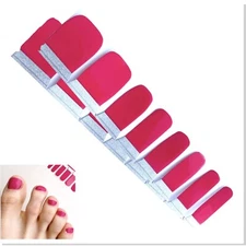 Jaysea Nails Pedicure Polish Strips - Color Hot Pink Street Nail Art Wraps, B4G1