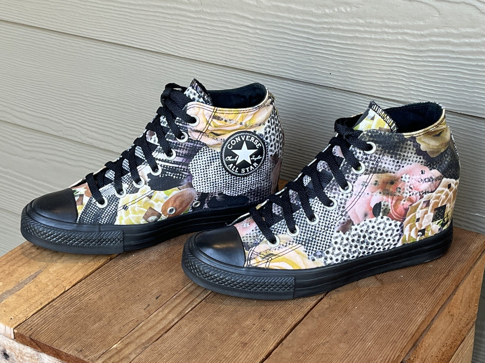 Converse Chuck Taylor All Star Multi Color Hidden Heel Wedge Sneakers Size 9.5 US #554453C-image