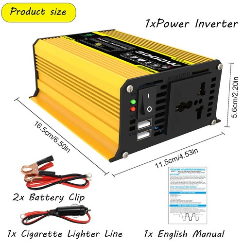 10000W/12000W Car Inverter LCD Display Vehicle Smart Inverter DC 12V AC 220V Lot - Picture 17 of 18