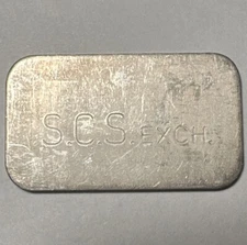 1 oz Silver Bar SCS Exchange Very Rare Vintage Bullion Bar Nice!