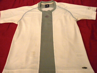 New MEN'S ADIDAS CLIMACOOL TENNIS,BASKETBALL,TRAIN S/S SHIRT WHITE/BLUE  Sz S