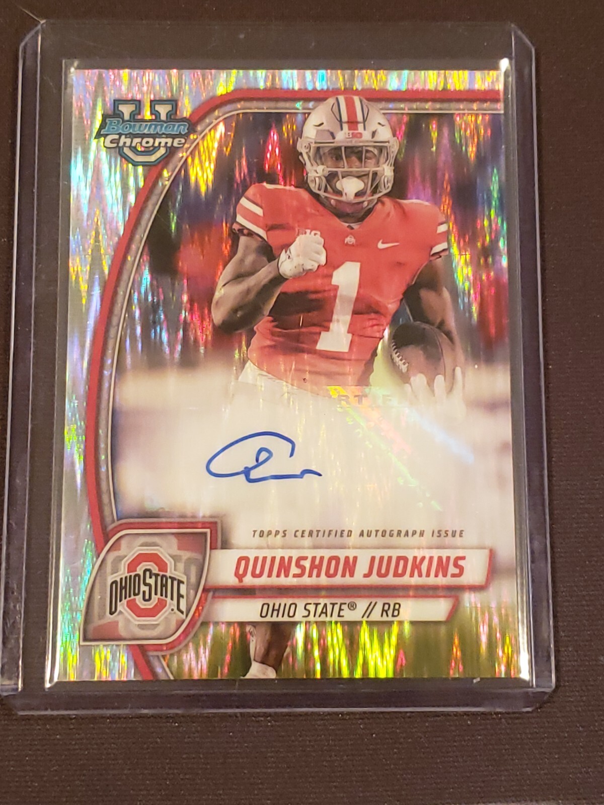 2024 Bowman University Chrome - Quinshon Judkins Stealth Refractor Auto (RC) SP