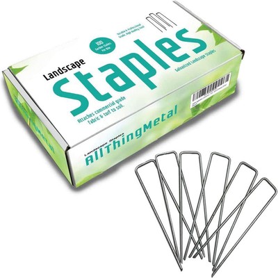 Garden Stakes Landscape Staples 6 in Galvanized Sturdy Rust Resistant (100-Pack)