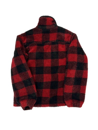 LEVIS SHERPA TRUCKER JACKET CRIMSON BUFFALO RED BLACK PLAID 526380000 - Picture 2 of 2