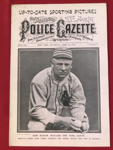 Police Gazette April 14, 1917 John Mcgraw Benny Kauff