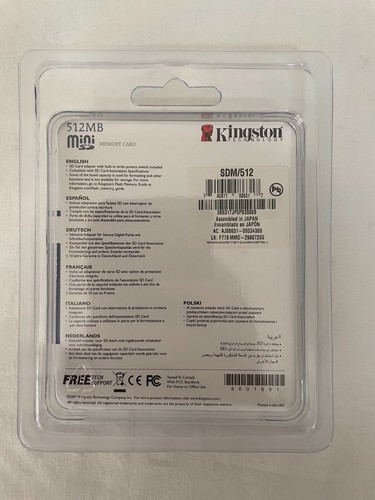 Kingston miniSD Memory Card 512MB - e500 - Picture 2 of 2