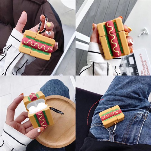 Hot Dog Burger Fall Steuersatzabdeckung Für Generation 1/2 Etui Ohrstöpsel - 第 8/12 張圖片