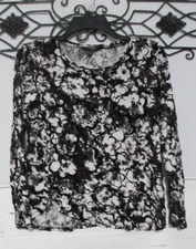 Simply Vera Vera Wang Women's Top Size S Long Sleeve Multicolored Round Neck