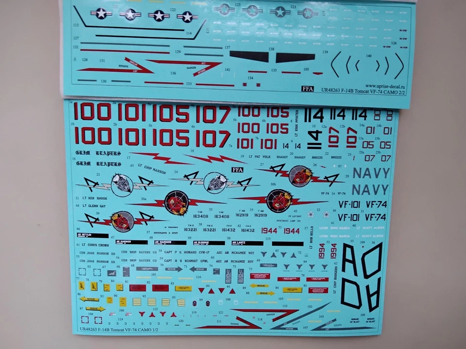 UpRise Decals UR48263 - DECAL F-14B Tomcat VF-74 Be-Devilers CAMO  1/48 - Image 2 of 4