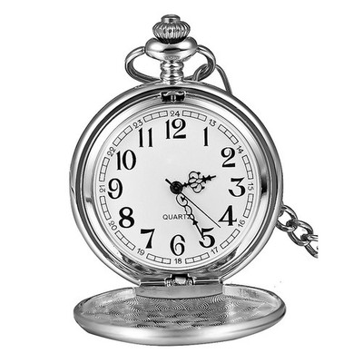 1X(Classic Smooth Vintage Herren Taschenuhr  (Silber) N7I6)