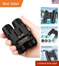 Compact 30x60 Binoculars for Adults and Kids,Foldable Lightweight Easy Focus ...