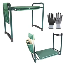 Upgraded Garden Kneeler and Seat, 2-in-1 Garden Stool with 11" Wide Soft Knee...