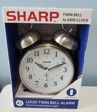 Sharp Twin Bell Alarm Clock Loud Bell Easy To Read Dial On Demand Backlight NIB