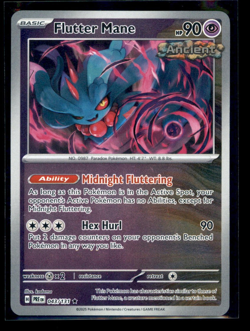 Flutter Mane Reverse Holo Rare SV: Prismatic Evolutions 043/131 NM