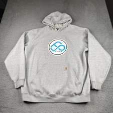 Carhartt Hoodie Mens XL Gray Fleece Original Fit Pullover Workwear K121