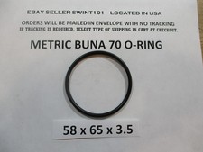 58mm ID x 65mm OD x 3.5mm thick O-ring. Buna-70.  Quan 1.