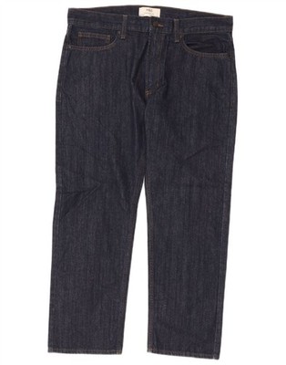 Marks & Spencer Herren Straight Jeans W36 L29 Navy Blau Baumwolle EA04