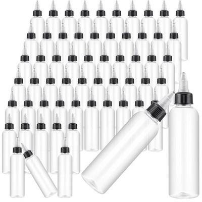 80 Pcs 4 oz Plastic Squeeze Bottles Bulk Hair Oil Applicator Bottles Boston E...