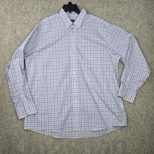 Chaps Mens Comfort Stretch Wrinkle-Free Regular Fit Plaid Shirt