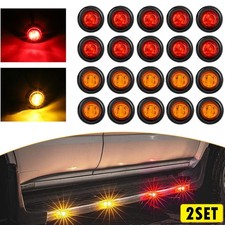 20x 34 Truck Marker Trailer Lights Amber Bullet Clearance Led Light Side Round