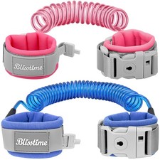 Blisstime Toddler Leash, 2 Pack Kid Leash Anti Lost Wrist Link with Blue Pink